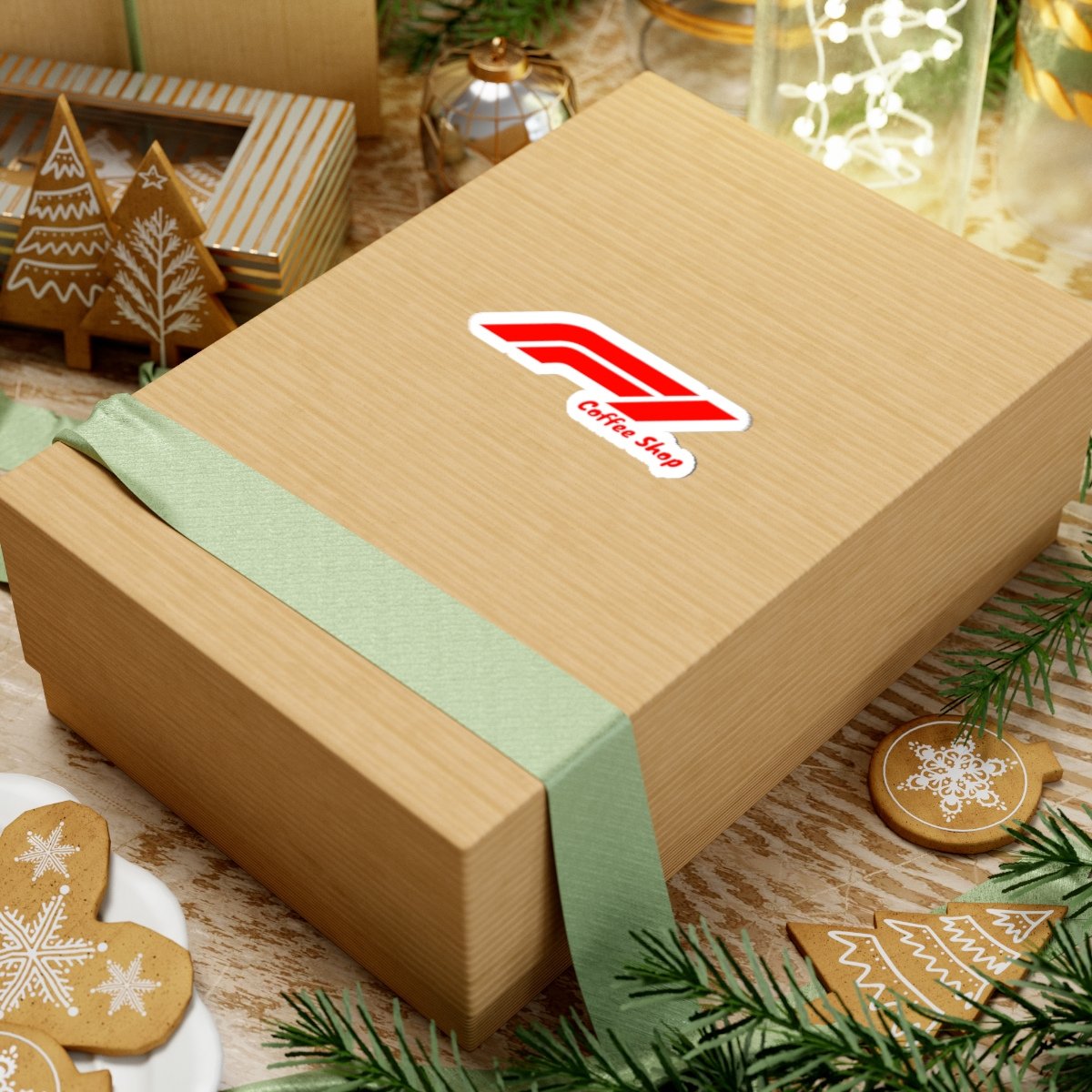 F1 Coffee gift box with logo sticker