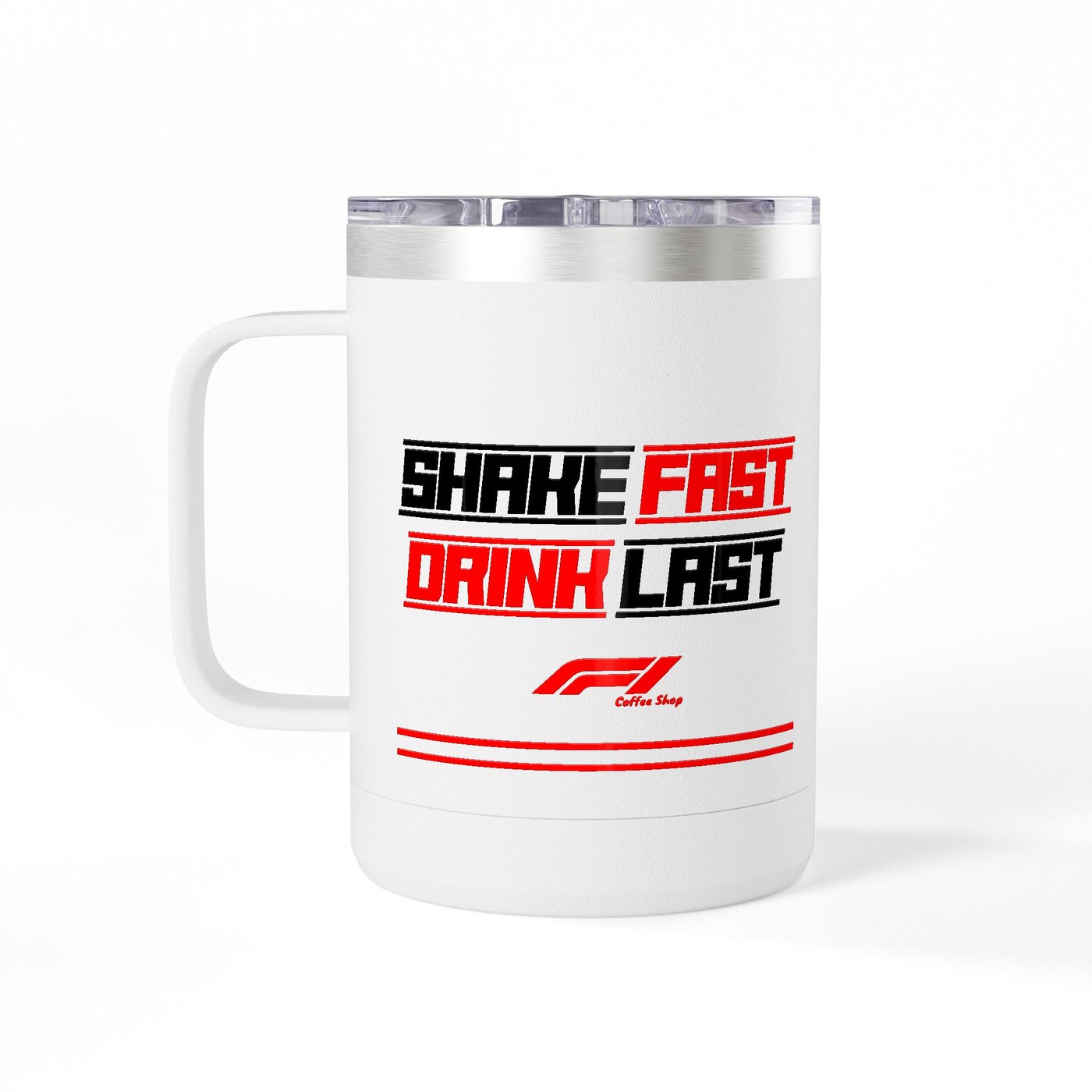 F1 Coffee insulated mug — white