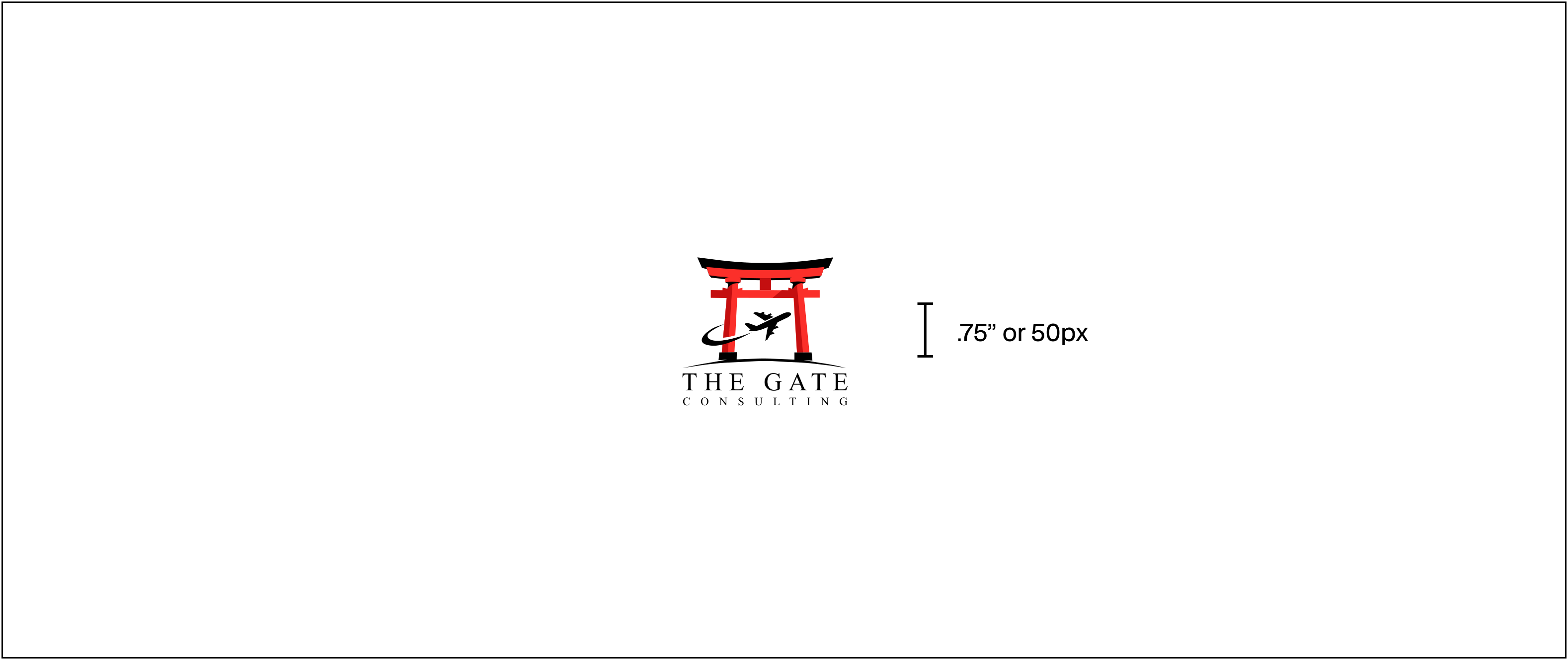 THE GATE logo clearspace and sizing rules